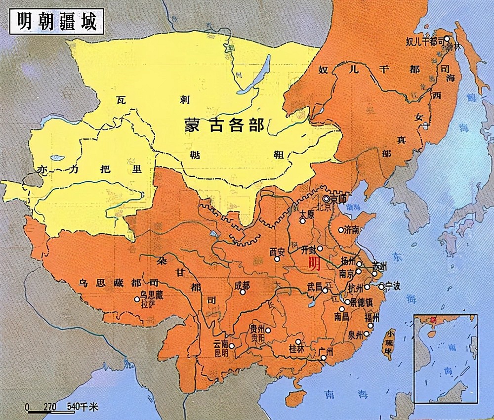 明朝全盛时期最大疆域图（高清）