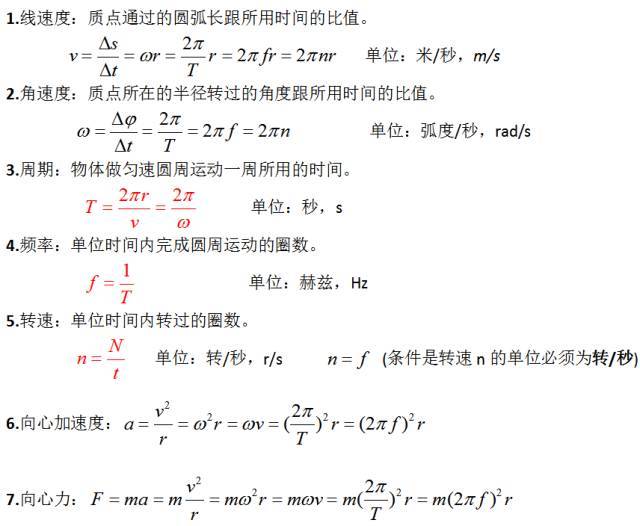 高中物理必修二知识点总结(曲线运动)