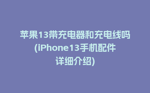 苹果13带充电器和充电线吗(iPhone13手机配件详细介绍)